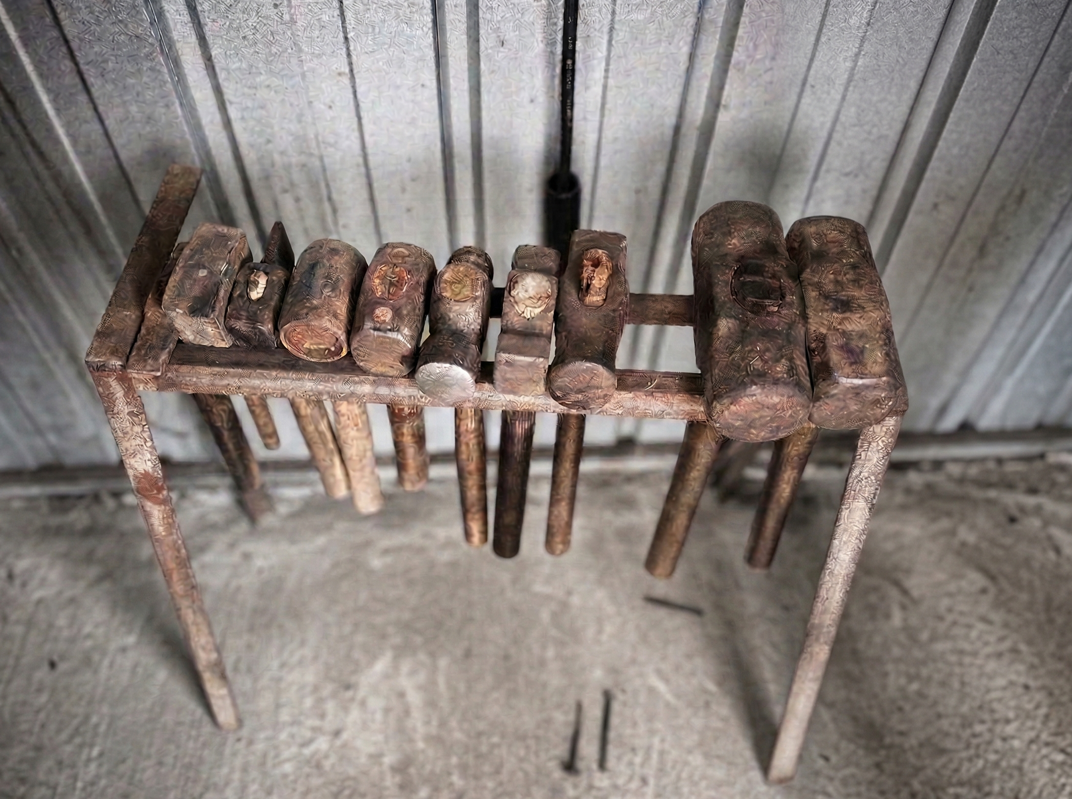 Rack of blacksmith hammers